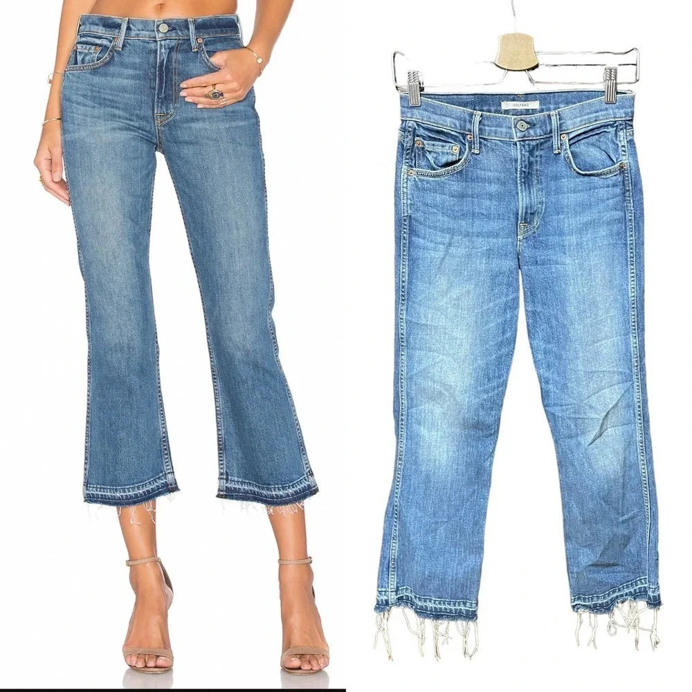 GRLFRND Joan Crop Flare‎ Jeans in You're So Vain Wash Size 26